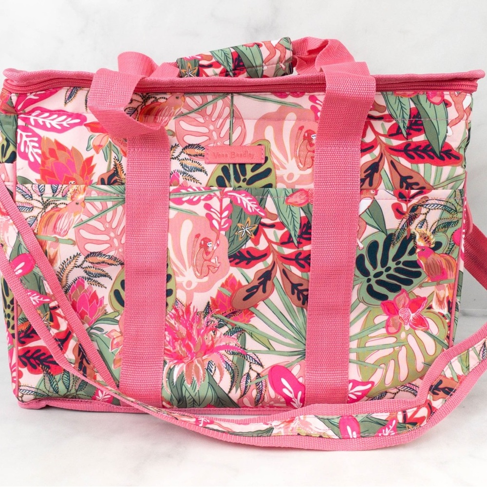 Vera Bradley Pink Cooler Rainforest Fun Pattern insulated tote - Picture 3 of 4